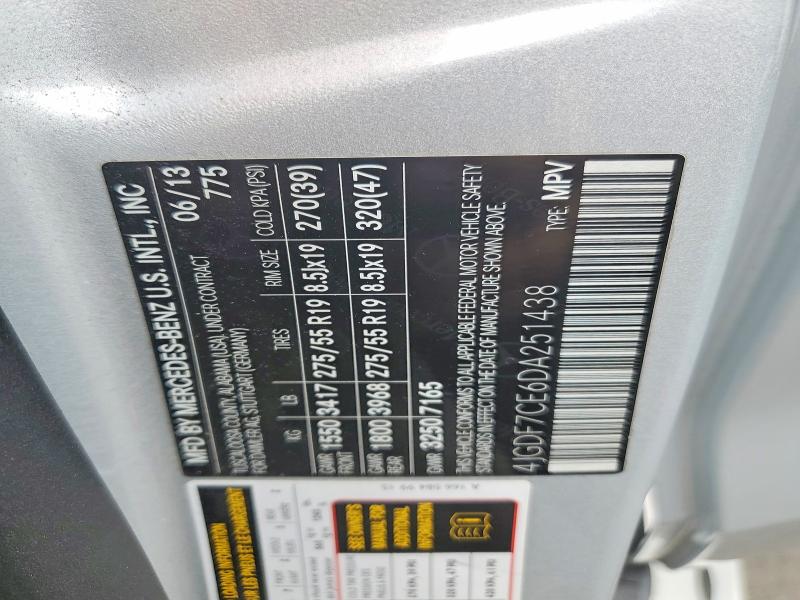 Продажа на аукционе авто 2013 Mercedes-benz Gl, vin: 4JGDF7CE6DA251438, номер лота: 61706206
