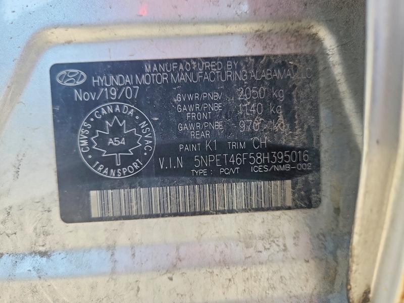 Продаж на аукціоні авто 2008 Hyundai Sonata, vin: 5NPET46F58H395016, номер лоту: 61313436