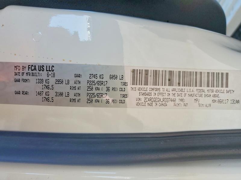 Aukcja sprzedaży 2018 Dodge Grand Caravan, vin: 2C4RDGEGXJR337440, numer aukcji: 63034196