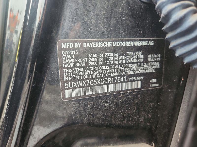60575026 :رقم المزاد ، 5UXWX7C5XG0R17641 vin ، 2016 Bmw X3 مزاد بيع
