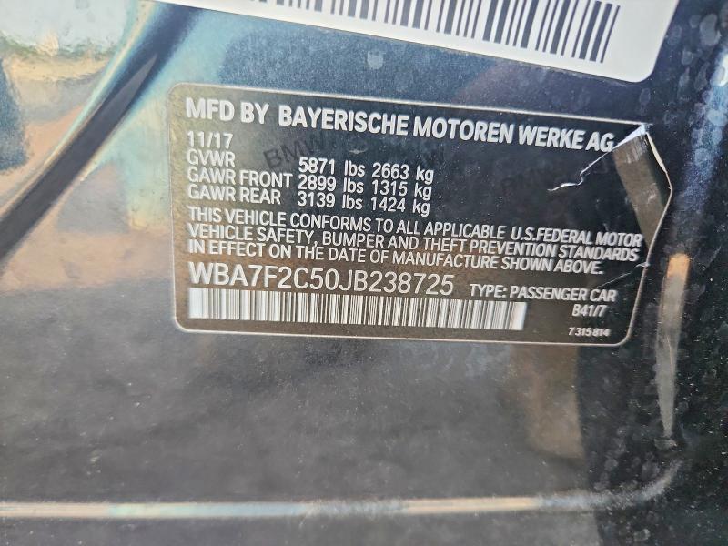 2018 Bmw 750 მანქანა იყიდება აუქციონზე, vin: WBA7F2C50JB238725, აუქციონის ნომერი: 85980905
