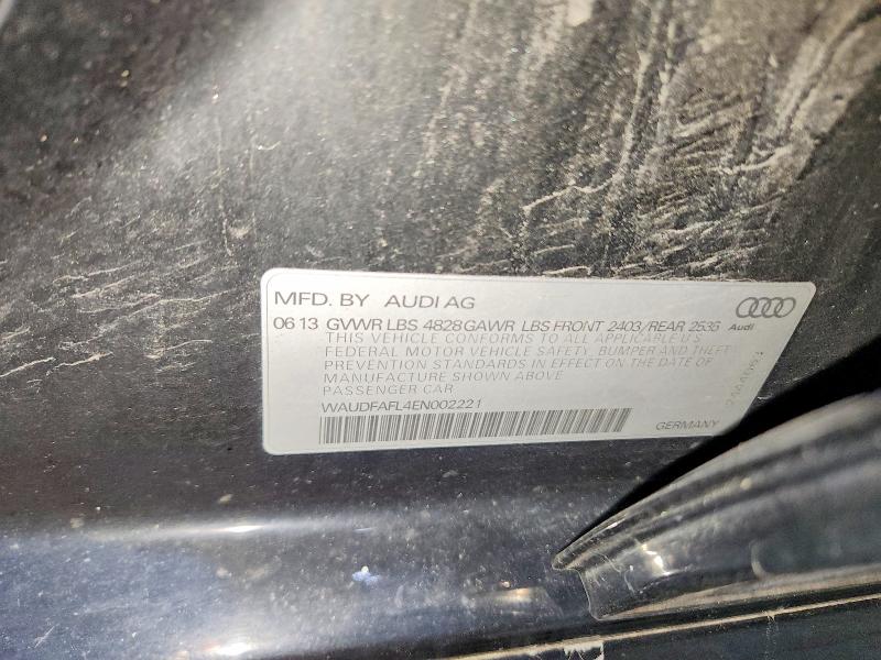 2014 Audi A4 მანქანა იყიდება აუქციონზე, vin: WAUDFAFL4EN002221, აუქციონის ნომერი: 62230006