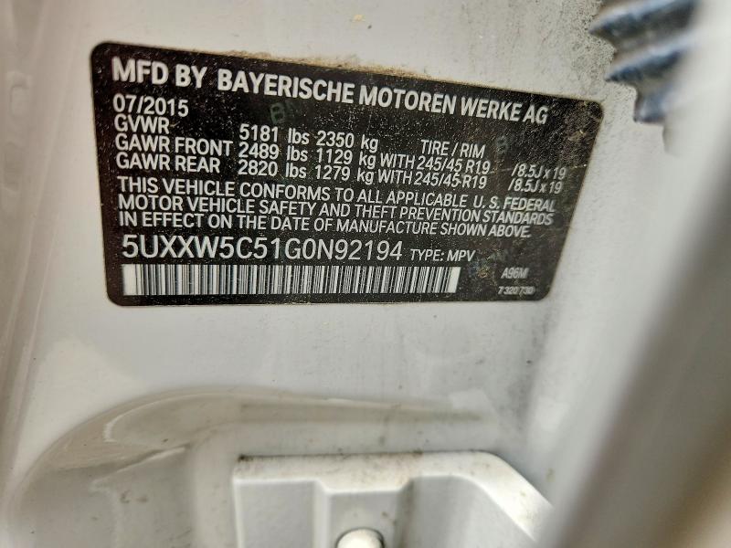 Продажа на аукционе авто 2016 Bmw X4, vin: 5UXXW5C51G0N92194, номер лота: 61111726