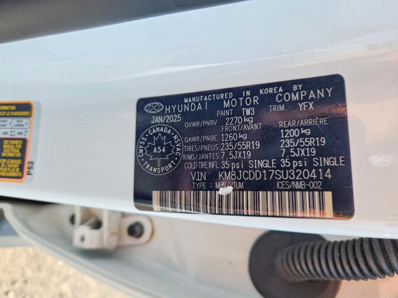 2025 Hyundai Tucson მანქანა იყიდება აუქციონზე, vin: KM8JCDD17SU320414, აუქციონის ნომერი: 60632816