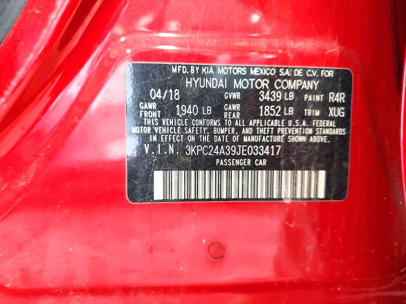Продаж на аукціоні авто 2018 Hyundai Accent, vin: 3KPC24A39JE033417, номер лоту: 60580966
