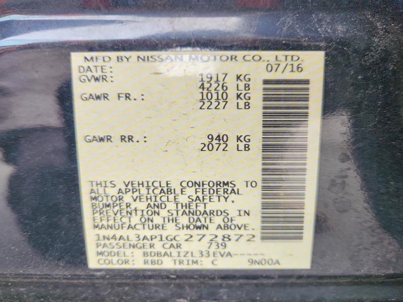 Aukcja sprzedaży 2016 Nissan Altima, vin: 1N4AL3AP1GC272872, numer aukcji: 61997136