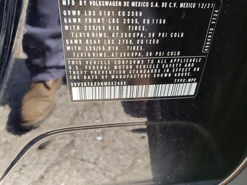 Продаж на аукціоні авто 2022 Volkswagen Tiguan, vin: 3VV3B7AX0NM052469, номер лоту: 59269296