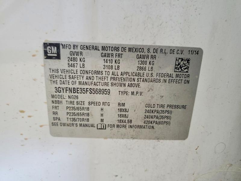 Продаж на аукціоні авто 2015 Cadillac Srx, vin: 3GYFNBE35FS568959, номер лоту: 61818416