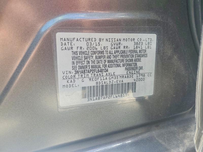 Продаж на аукціоні авто 2015 Nissan Sentra, vin: 3N1AB7AP2FL648134, номер лоту: 59722326