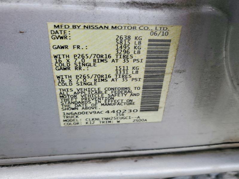 Продаж на аукціоні авто 2010 Nissan Frontier, vin: 1N6AD0EV9AC440230, номер лоту: 62650106