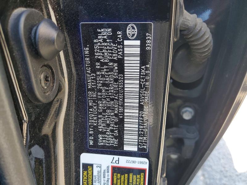 61354776 :رقم المزاد ، 4T1BF1FK6EU765523 vin ، 2014 Toyota Camry مزاد بيع