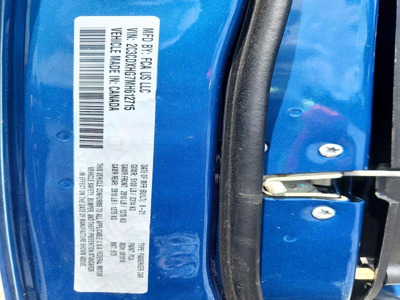 61159316 :رقم المزاد ، 2C3CDXHG7MH612715 vin ، 2021 Dodge Charger مزاد بيع
