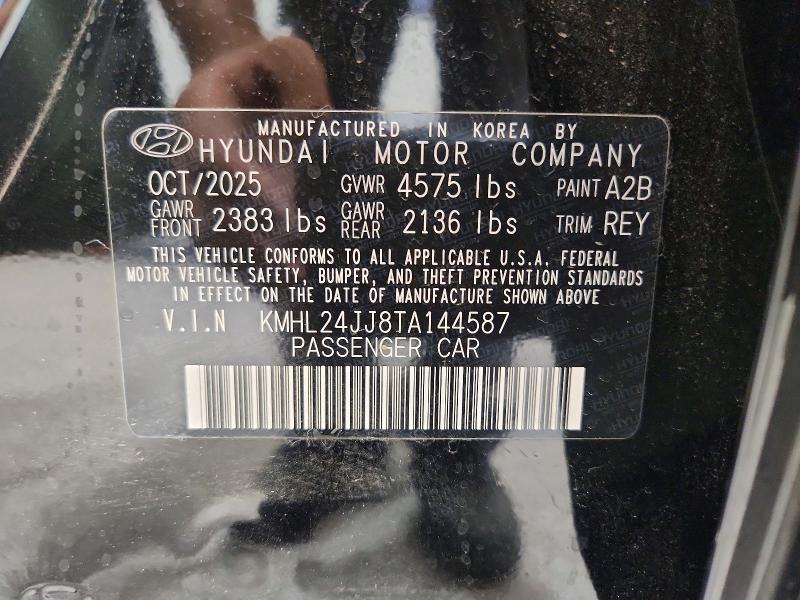 63561536 :رقم المزاد ، KMHL24JJ8TA144587 vin ، 2026 Hyundai Sonata Hybrid مزاد بيع