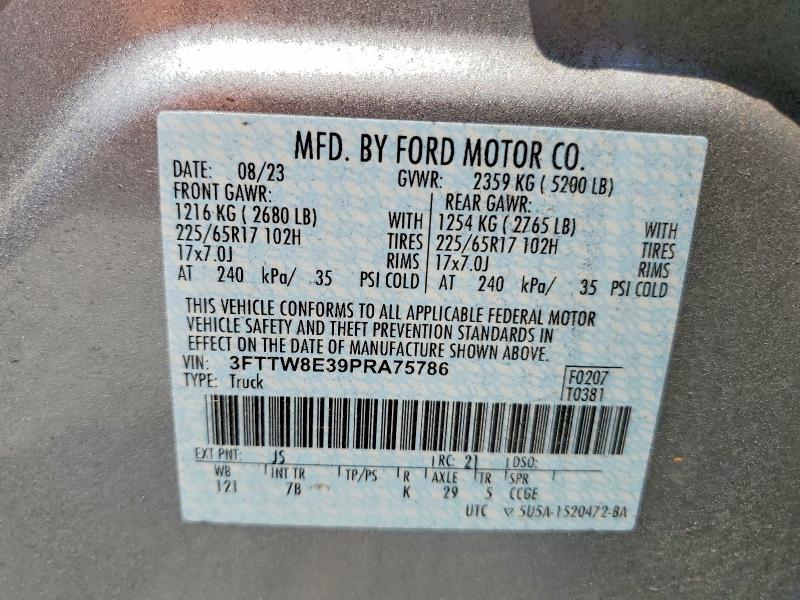 62523176 :رقم المزاد ، 3FTTW8E39PRA75786 vin ، 2023 Ford Maverick مزاد بيع