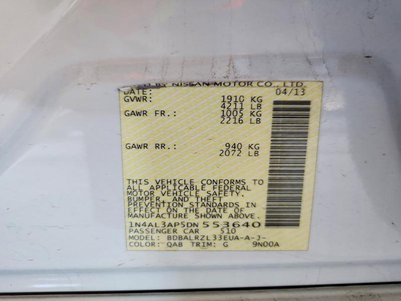 Aukcja sprzedaży 2013 Nissan Altima, vin: 1N4AL3AP5DN553640, numer aukcji: 62339706