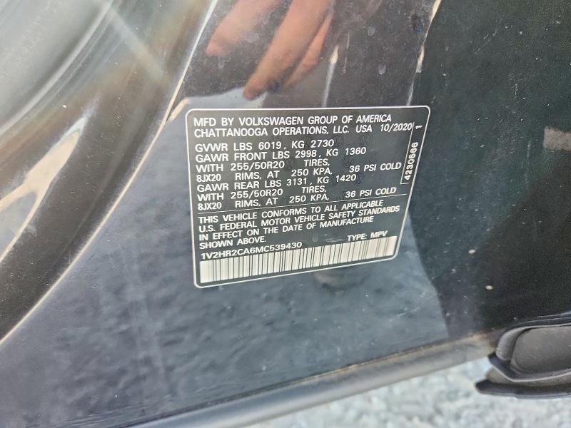 Aukcja sprzedaży 2021 Volkswagen Atlas, vin: 1V2HR2CA6MC539430, numer aukcji: 62016636