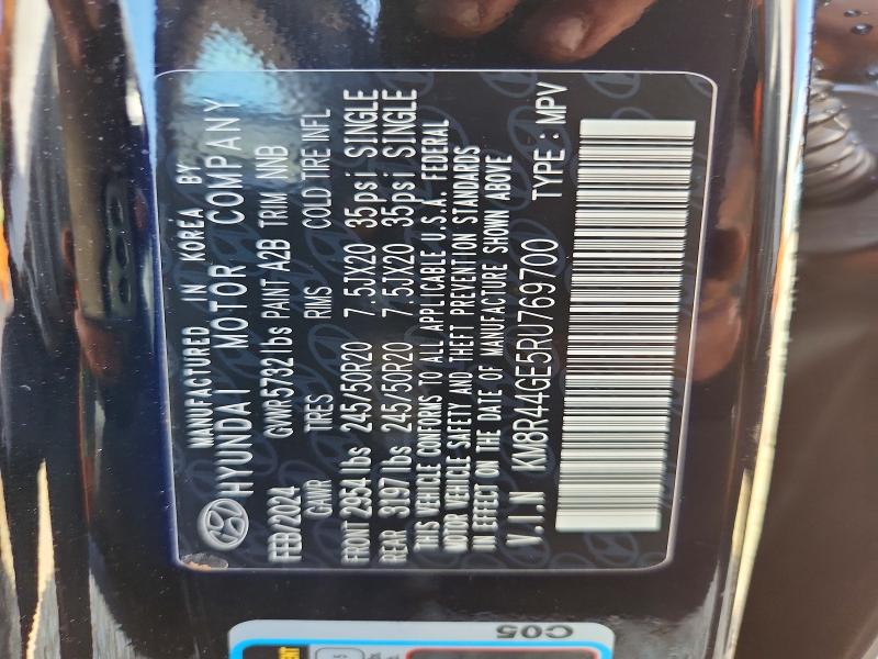 61706556 :رقم المزاد ، KM8R44GE5RU769700 vin ، 2024 Hyundai Palisade مزاد بيع