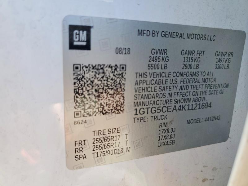 Продаж на аукціоні авто 2019 Gmc Canyon, vin: 1GTG5CEA4K1121694, номер лоту: 62638126