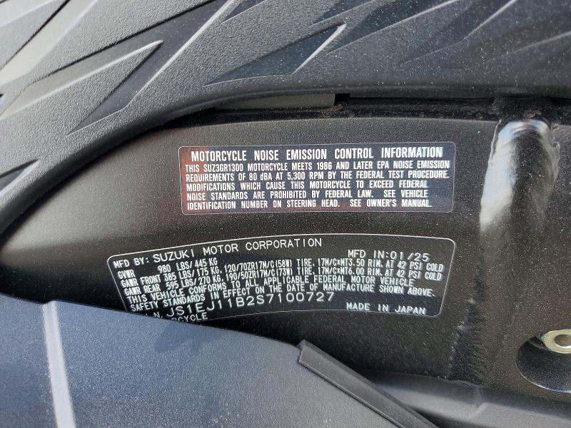 Продажа на аукционе авто 2025 Suzuki Gsx1300, vin: JS1EJ11B2S7100727, номер лота: 60382526