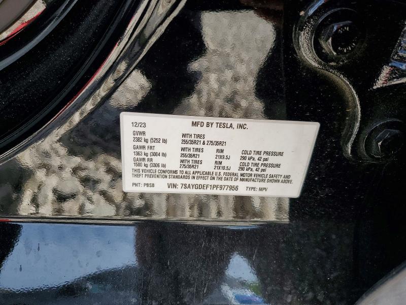 2023 Tesla Model Y მანქანა იყიდება აუქციონზე, vin: 7SAYGDEF1PF977956, აუქციონის ნომერი: 61026776