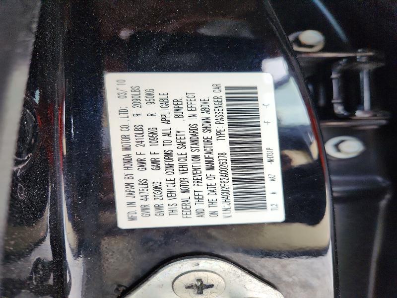 63202456 :رقم المزاد ، JH4CU2F62AC026378 vin ، 2010 Acura Tsx مزاد بيع
