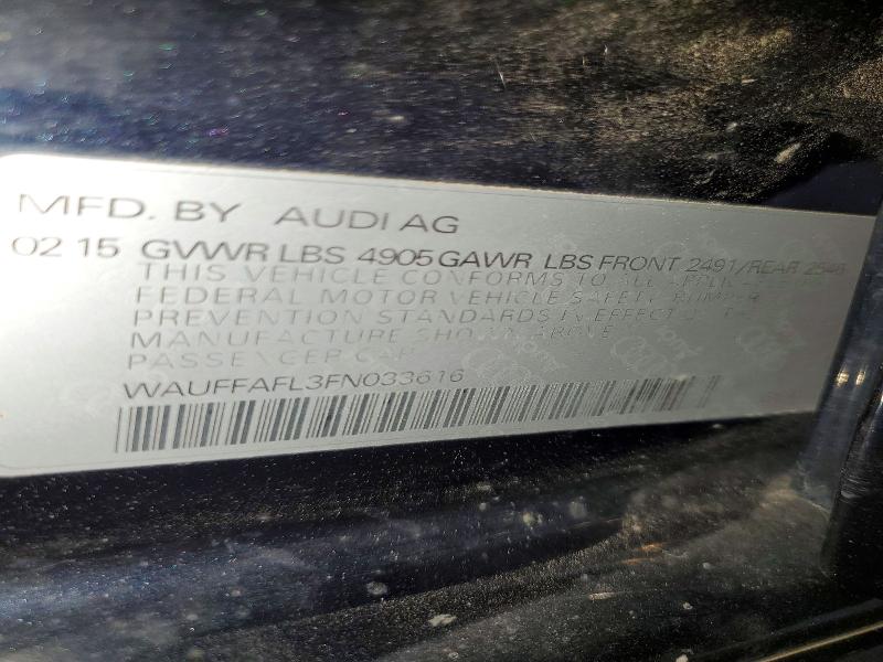 Продаж на аукціоні авто 2015 Audi A4, vin: WAUFFAFL3FN033616, номер лоту: 60876516