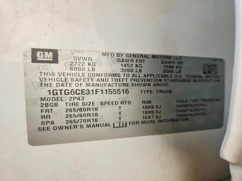 Продаж на аукціоні авто 2015 Gmc Canyon, vin: 1GTG6CE31F1155516, номер лоту: 63364906