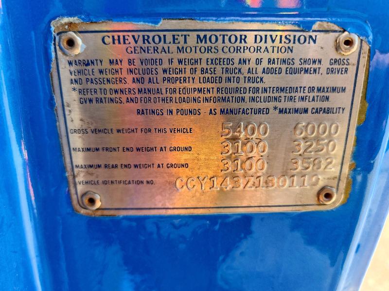 1973 Chevrolet C10 მანქანა იყიდება აუქციონზე, vin: CCY143Z130119, აუქციონის ნომერი: 62383186