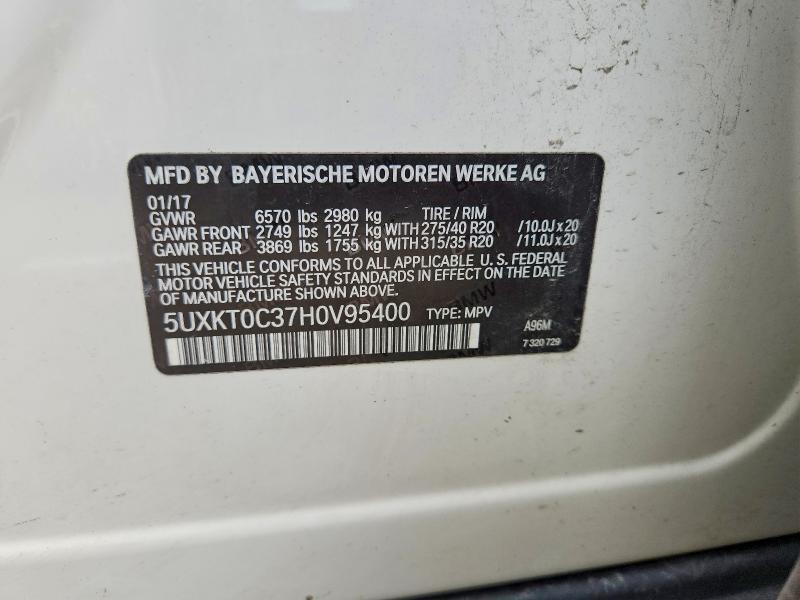Aukcja sprzedaży 2017 Bmw X5, vin: 5UXKT0C37H0V95400, numer aukcji: 63033156