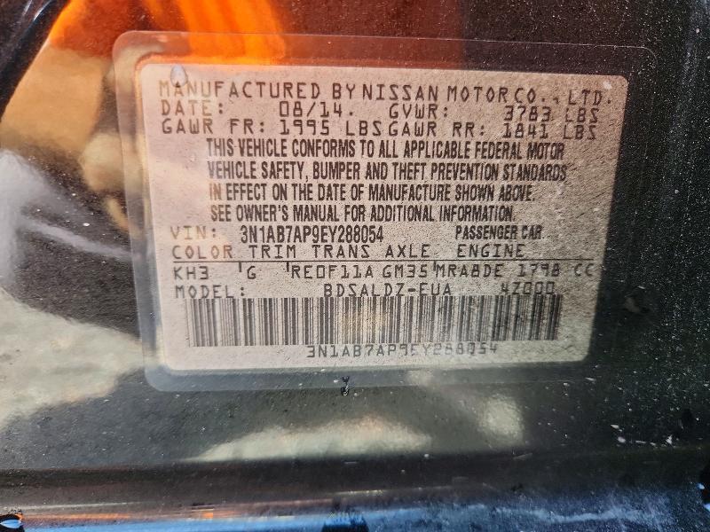 Продаж на аукціоні авто 2014 Nissan Sentra, vin: 3N1AB7AP9EY288054, номер лоту: 61618906