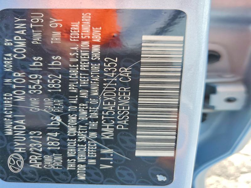 62495006 :رقم المزاد ، KMHCT5AEXDU114352 vin ، 2013 Hyundai Accent مزاد بيع