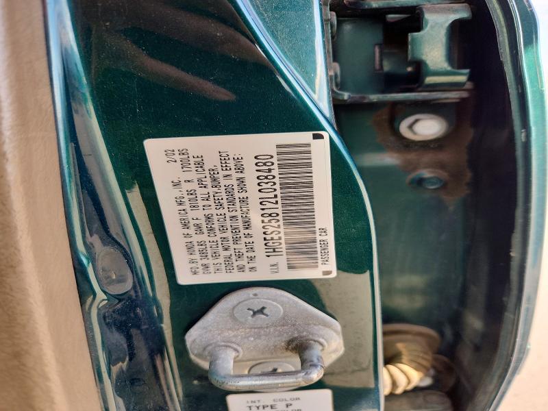 Aukcja sprzedaży 2002 Honda Civic, vin: 1HGES25812L038480, numer aukcji: 62859376