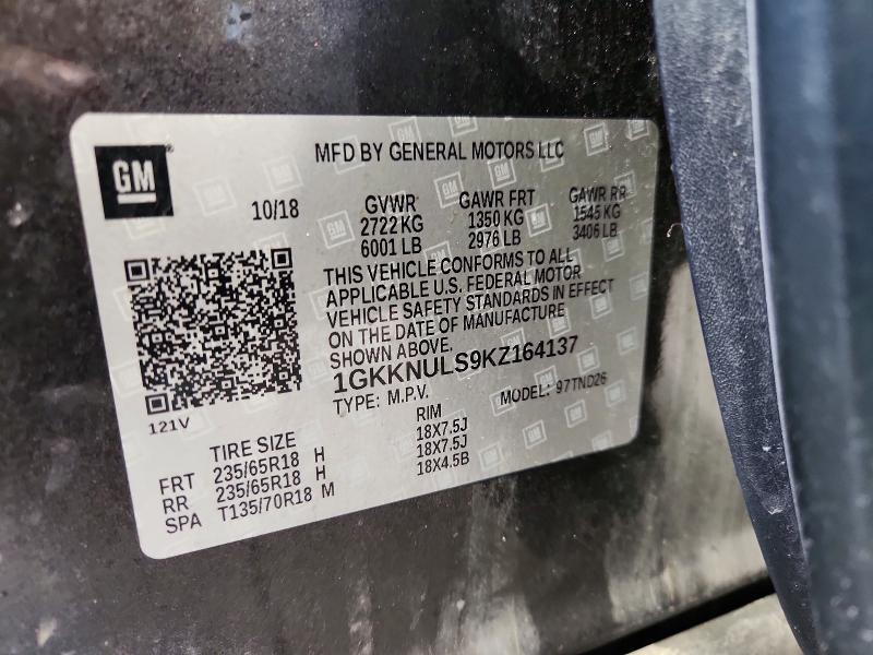 Продаж на аукціоні авто 2019 Gmc Acadia, vin: 1GKKNULS9KZ164137, номер лоту: 61020646