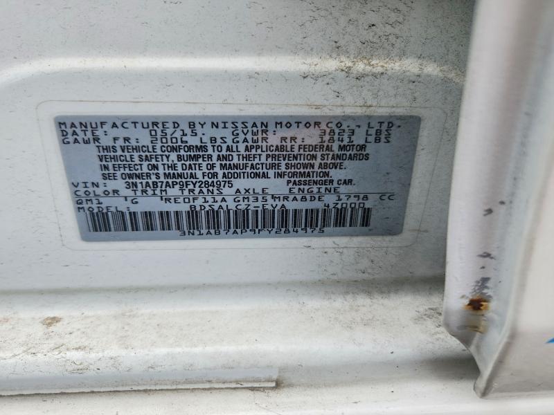 Продаж на аукціоні авто 2015 Nissan Sentra, vin: 3N1AB7AP9FY284975, номер лоту: 57878026