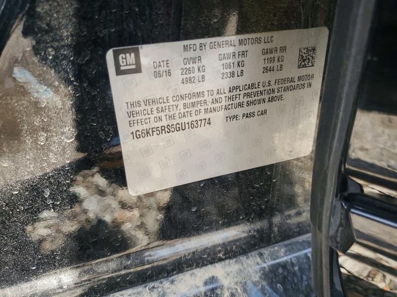 2016 Cadillac Ct6 მანქანა იყიდება აუქციონზე, vin: 1G6KF5RS5GU163774, აუქციონის ნომერი: 60356076