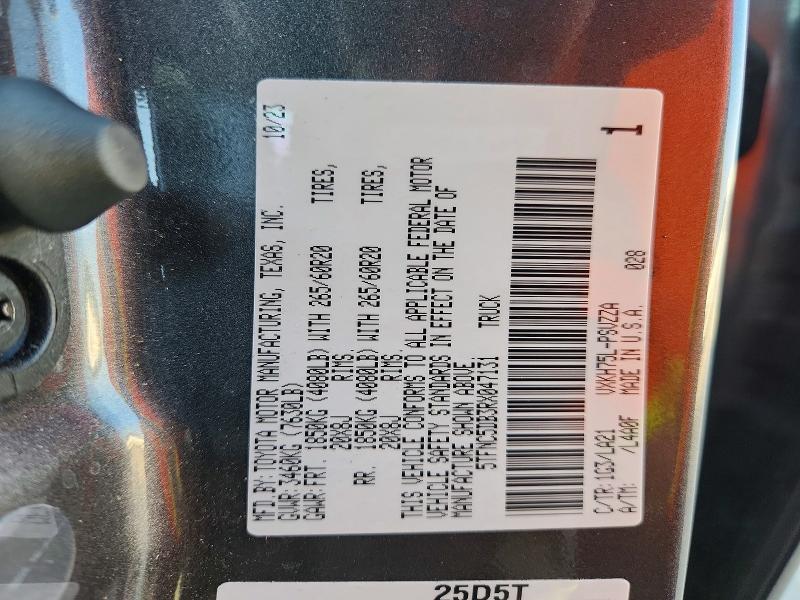 Продажа на аукционе авто 2024 Toyota Tundra, vin: 5TFNC5DB3RX047131, номер лота: 62888096
