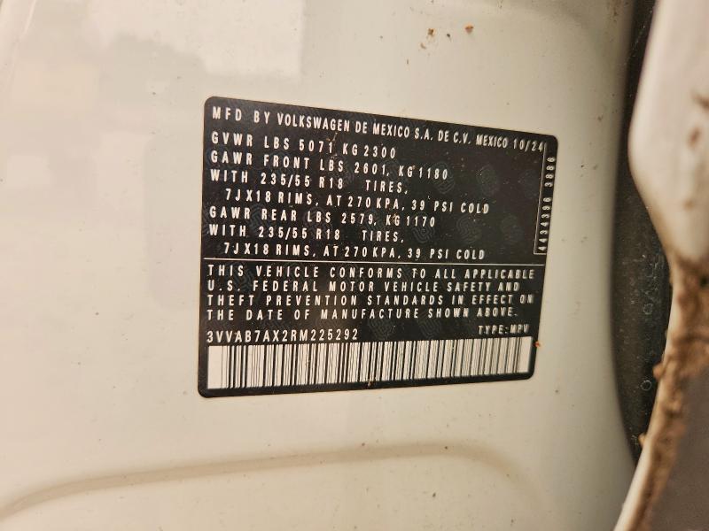 60989966 :رقم المزاد ، 3VVAB7AX2RM225292 vin ، 2024 Volkswagen Tiguan مزاد بيع