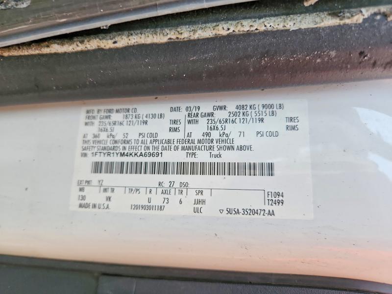 Aukcja sprzedaży 2019 Ford Transit, vin: 1FTYR1YM4KKA69691, numer aukcji: 61378056