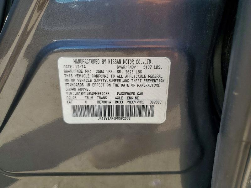 Продаж на аукціоні авто 2015 Infiniti Q70, vin: JN1BY1AR4FM562038, номер лоту: 59842566