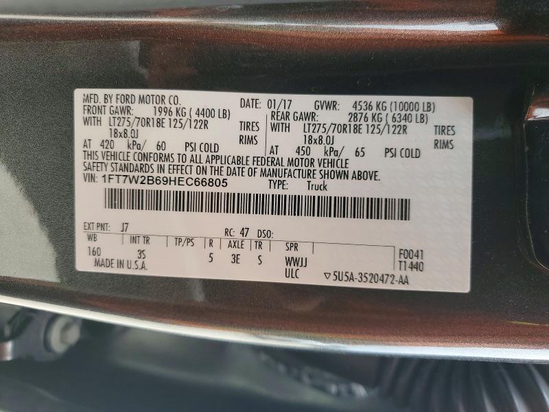 Продаж на аукціоні авто 2017 Ford F250, vin: 1FT7W2B69HEC66805, номер лоту: 63309816