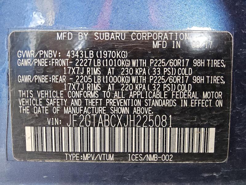 Продажа на аукционе авто 2018 Subaru Crosstrek, vin: JF2GTABCXJH225081, номер лота: 60679216
