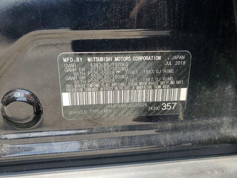 2018 Mitsubishi Outlander Sport მანქანა იყიდება აუქციონზე, vin: JA4AP4AW0JU025026, აუქციონის ნომერი: 61224216