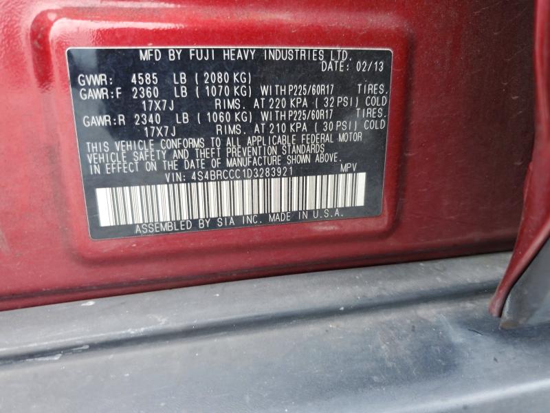 62866206 :رقم المزاد ، 4S4BRCCC1D3283921 vin ، 2013 Subaru Outback مزاد بيع
