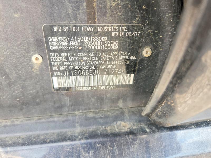 Продаж на аукціоні авто 2008 Subaru Forester, vin: JF1SG66688H712746, номер лоту: 62979516