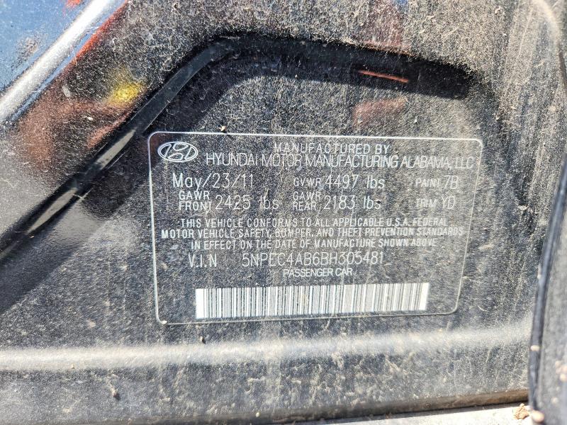 60602576 :رقم المزاد ، 5NPEC4AB6BH305481 vin ، 2011 Hyundai Sonata مزاد بيع