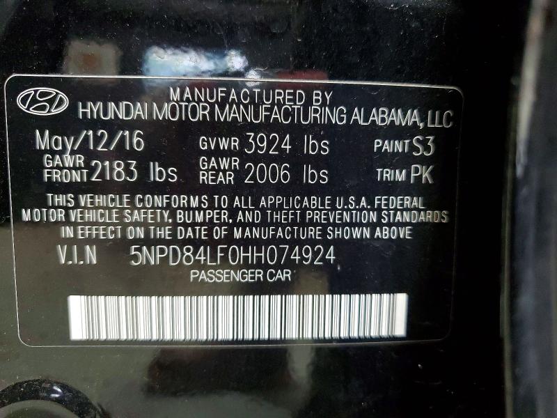 Aukcja sprzedaży 2017 Hyundai Elantra, vin: 5NPD84LF0HH074924, numer aukcji: 63176476