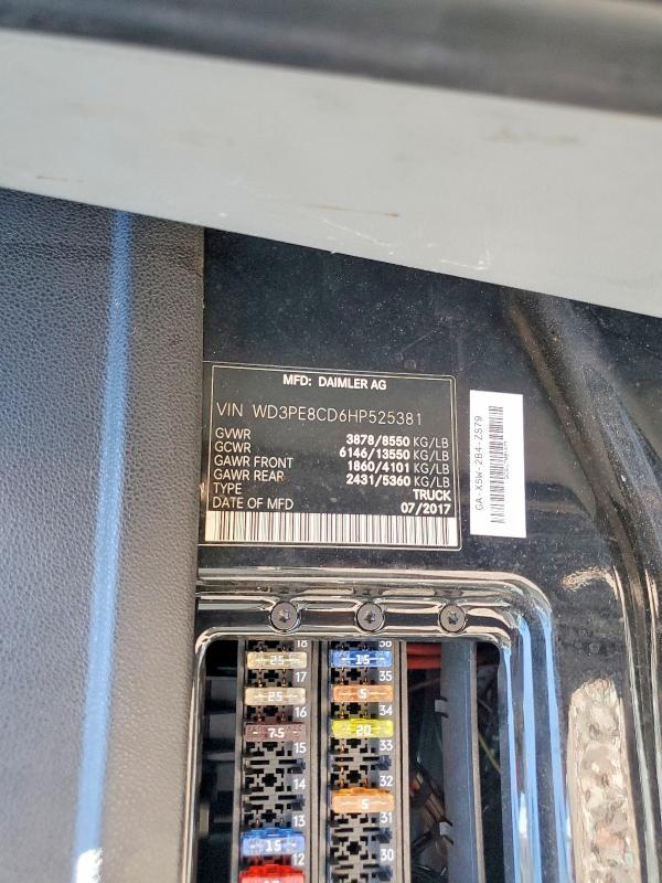 2017 Mercedes-benz Sprinter მანქანა იყიდება აუქციონზე, vin: WD3PE8CD6HP525381, აუქციონის ნომერი: 62483526