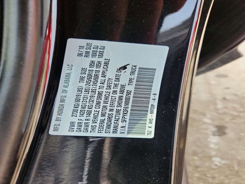 Aukcja sprzedaży 2019 Honda Ridgeline, vin: 5FPYK3F61KB007982, numer aukcji: 61374396