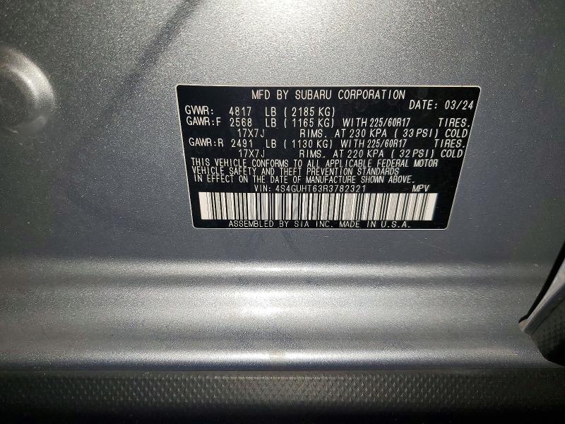 Продажа на аукционе авто 2024 Subaru Crosstrek, vin: 4S4GUHT63R3782321, номер лота: 63339346
