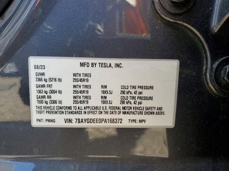 Aukcja sprzedaży 2023 Tesla Model Y, vin: 7SAYGDEE0PA168372, numer aukcji: 60702026